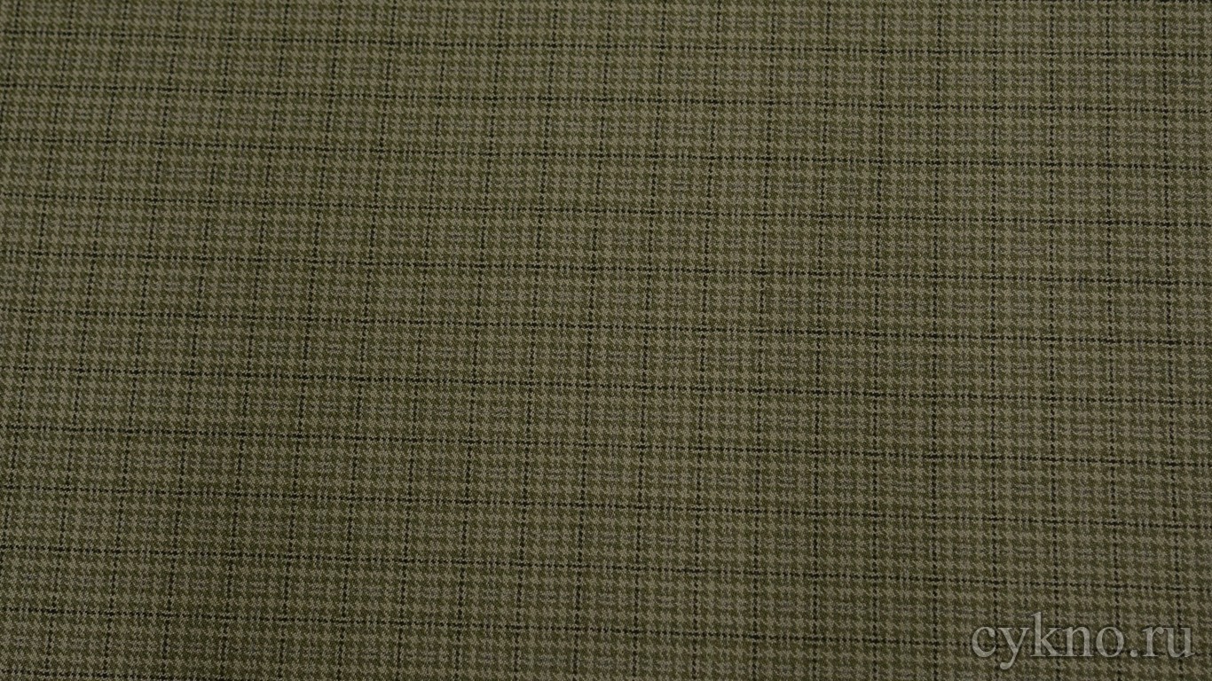 Шерсть Костюмная с узором клетка в болотных тонах